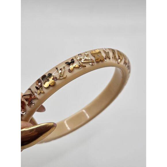 Louis Vuitton Brige Gold Resin Crystal Narrow Inclusion Bangle - Picture 10 of 14